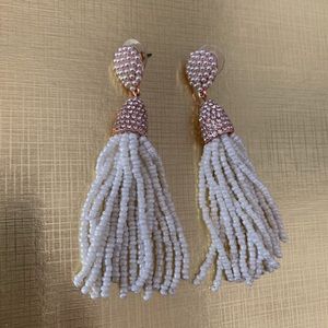 White Tassel Earrings